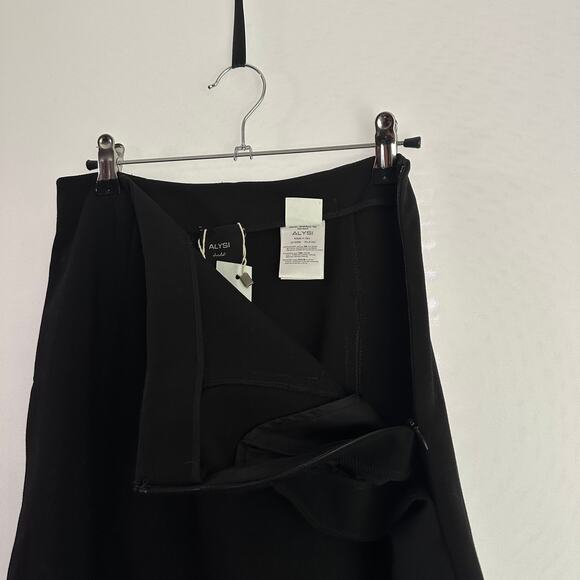 NWT Alysi Chocolat Black New York Classic A-Line Midi Skirt Sz 4 - Picture 3 of 8